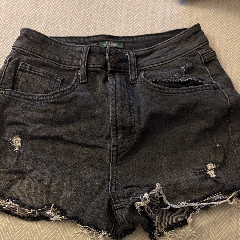 Wild Fable Charcoal Distressed Jean Shorts